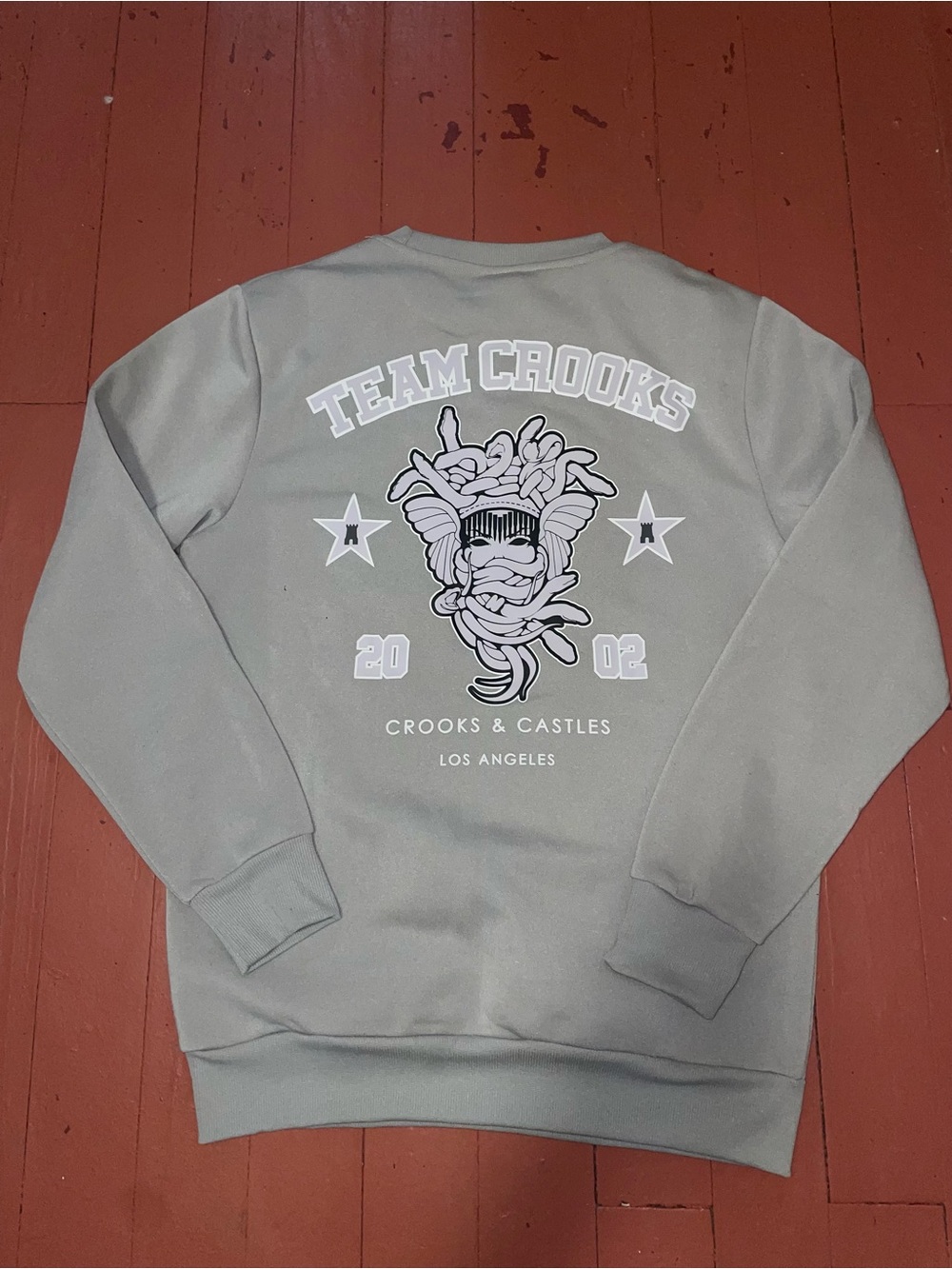 Crooks & Castles Light Gray Team Graphic Crewneck